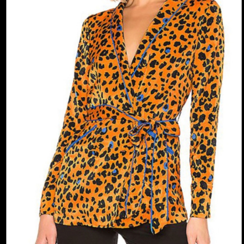 House of Harlow Arthur Cheetah Top